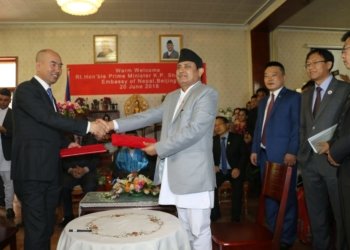 प्रधानमन्त्रीकाे चीन भ्रमण: आठ परियोजना अगाडि बढाउन समझदारीपत्रमा हस्ताक्षर