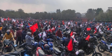 प्रतिगमनविरुद्ध काठमाडौंमा विशाल मोटरसाइकल -याली (फोटो फिचर)